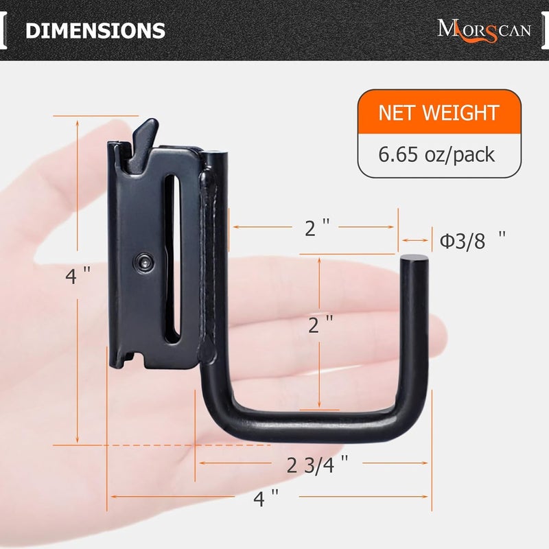 MorScan 10 Pack 2" E Track J Hooks Heavy Duty Black Steel E-Track Tie Down Accessories for Box Truck, Enclosed Trailer, Garage, Vans, Warehouse, Workshop - Image 3